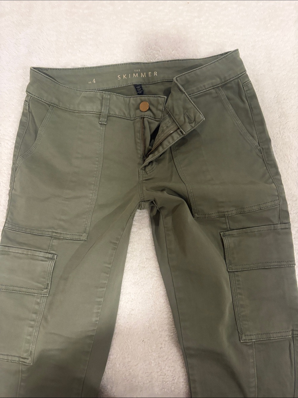 White House Black Market Olive Green Skimmer Ankle Cargo Jeans